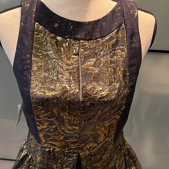 Tibi Navy and Gold Jacquard dress sz 4 NWT - Picture 5 of 9